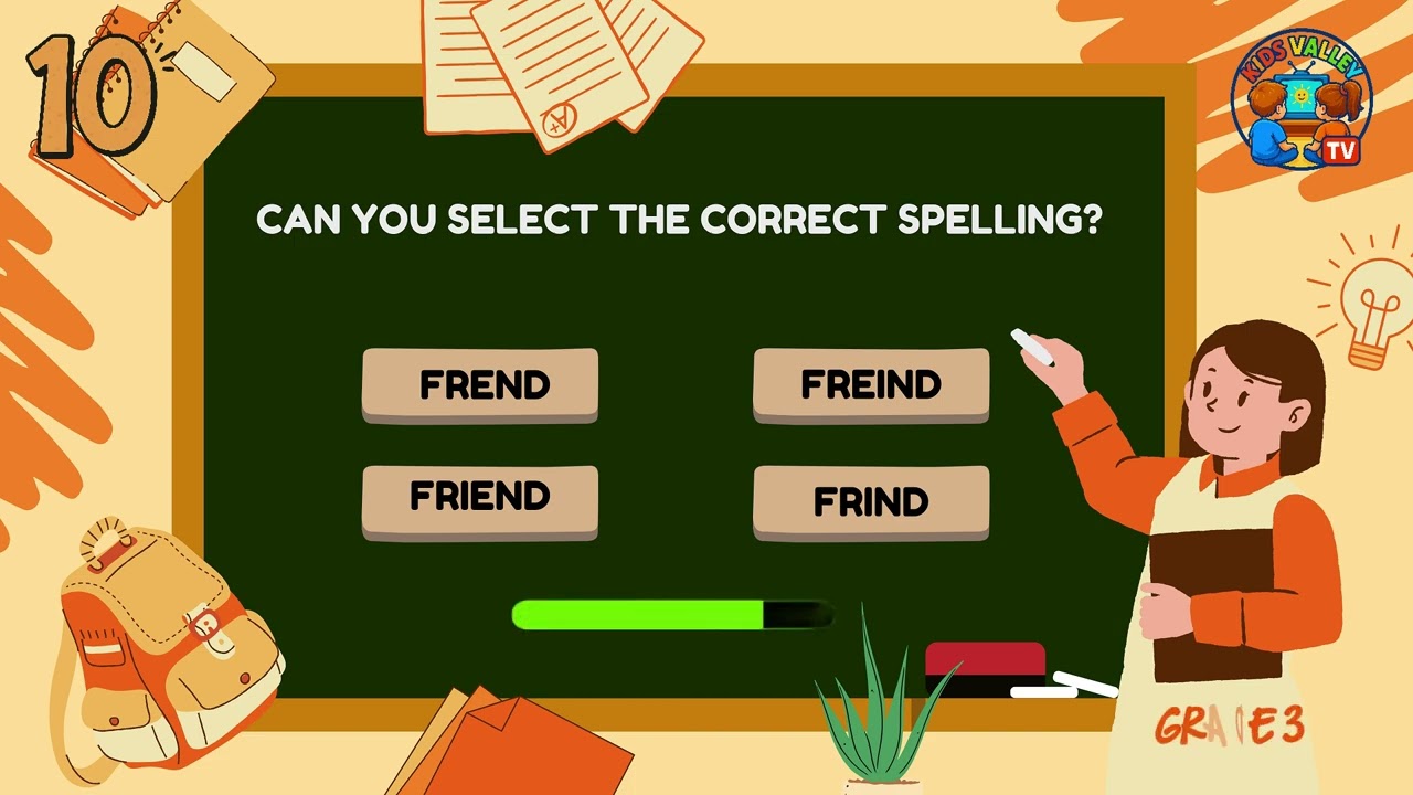 Grade 3 Spelling Quiz | English Spelling Practice for Kids
