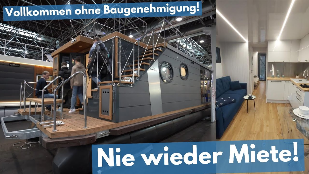 Tinyhouse 3 ZKB mit Motor. Baugenehmigungsfrei in Deutschland! Dauer-Liegeplätze in vielen Städten!