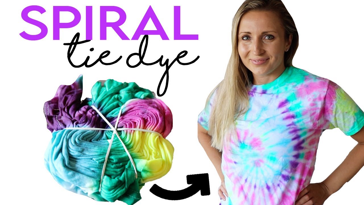 How to TIE DYE Spiral Pattern on Shirt Tutorial (RIT DYE) Easy DIY Crafts