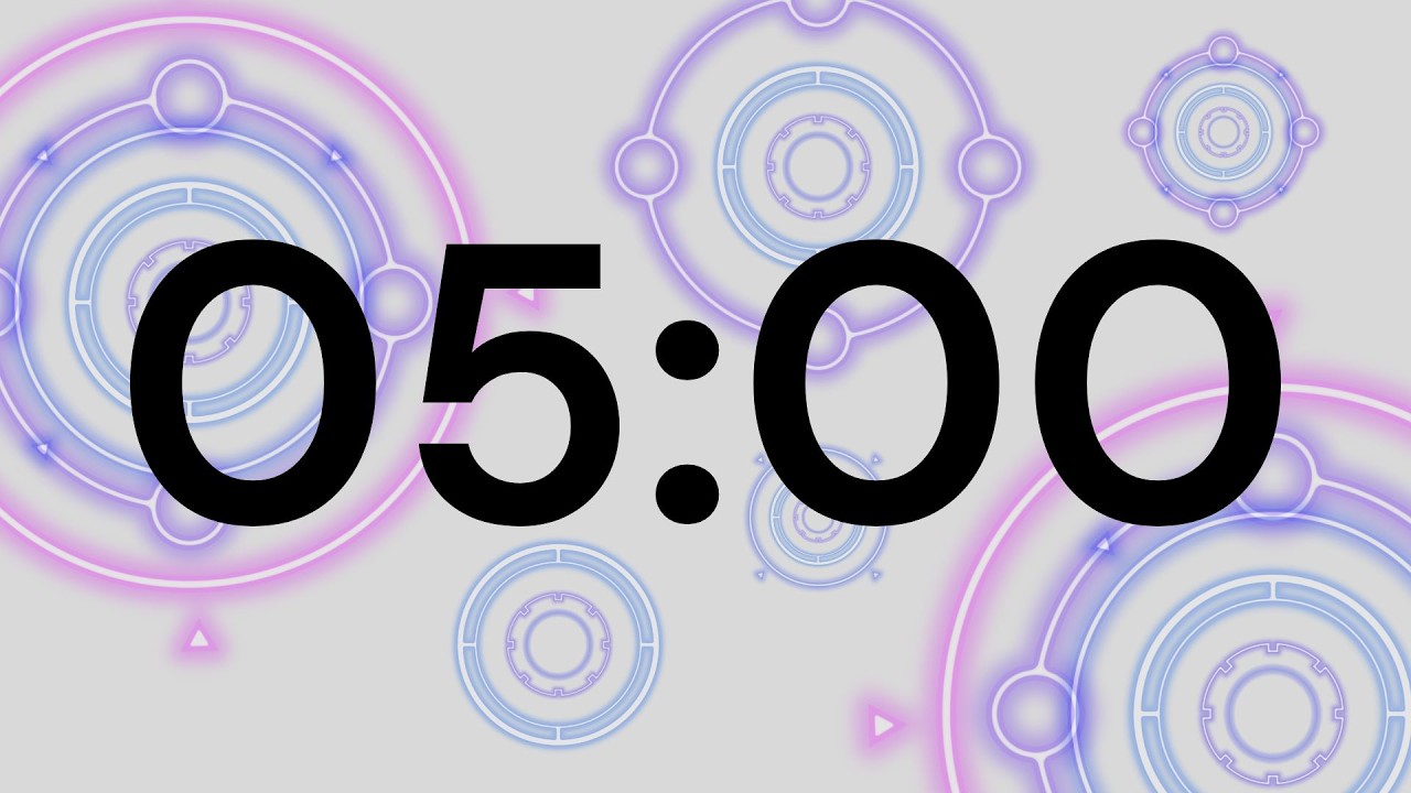 5 Minute Break Timer 🧡 Short Rest Countdown 🧡 Colorful Animated Circle Background 🧡 ASMR Tick Tock