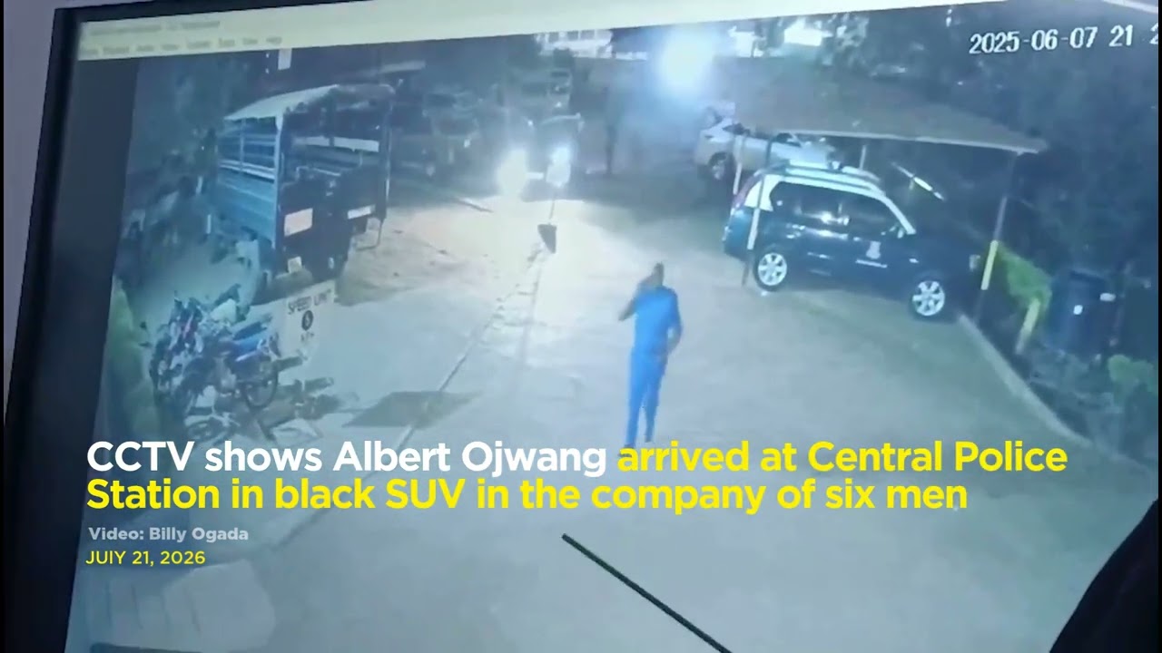 CCTV shows Albert Ojwang arrived at Central Police Station in black SUV in the company of six men