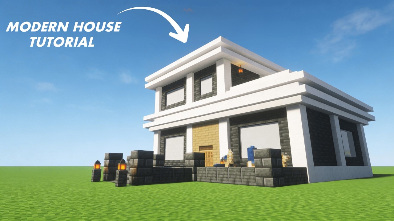 Minecraft: How to Build a Modern House - Tutorial (Easy)  II #minecraft #minecraftbuilding