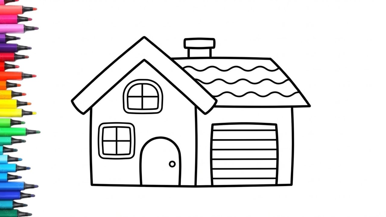 Beautiful House Drawing, Painting & Coloring For Kids and Toddlers_Child Art
