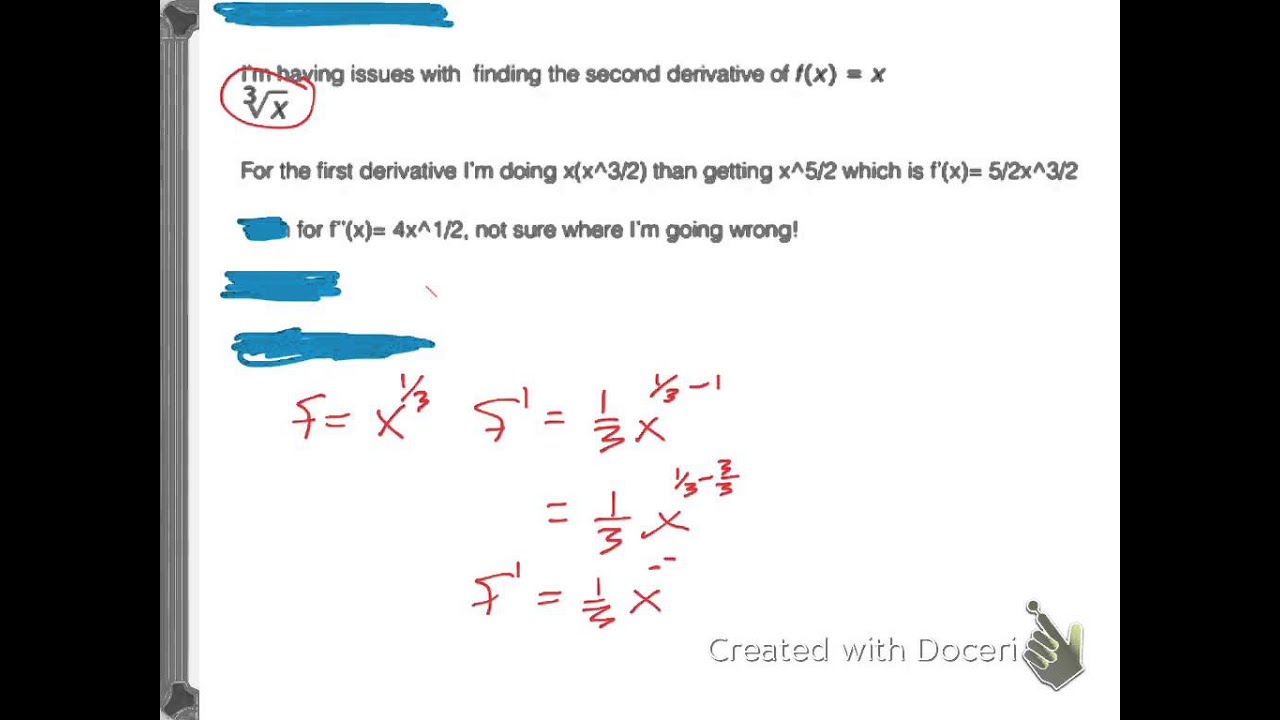 fraction exponent derivative