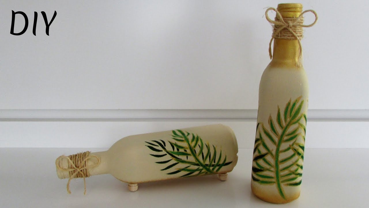 DIY Garrafas decoradas com stencil