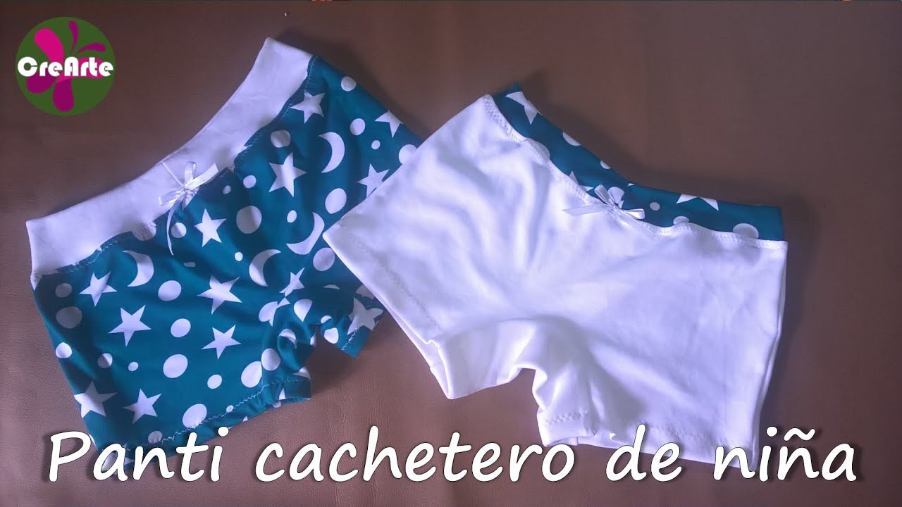 Como hacer panti cachetero de niña - ropa intima con patrón gratis - DIY