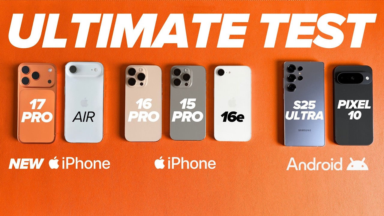 ULTIMATE 2025 Smartphones Тест скорости сотовой связи (iPhone 17 Pro против iPhone Air против Gal...