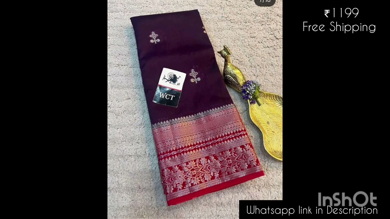 👑 MJ FASHION FLAIR 👑🌺Banarasi Row Mango Fabric Sarees🌺Price ₹1199/-Free Shipping🌺