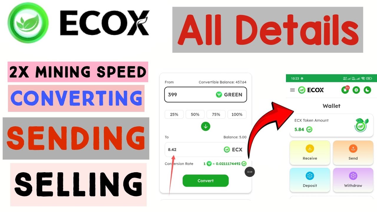 Ecox App Full Guide. ECX Token Converting, Sending & Selling. 2X Mining Speed increase 