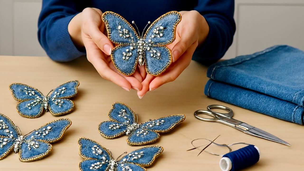 Turn old jeans into dreamy butterflies - a wonderful idea🦋
