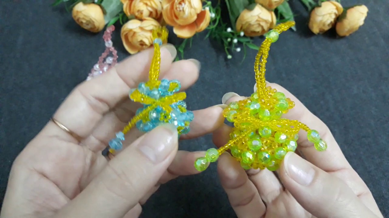 DIY Lucky money bag with bead1/2#Kết cườm túi tiền may mắn làm móc treo chìa khoá#구슬로 자신 만의 행운의 주머니를