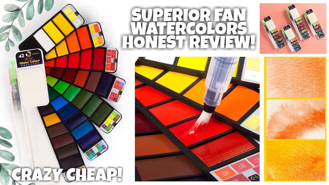 CHEAP Superior Fan Watercolors HONEST Review! | Earl's Art