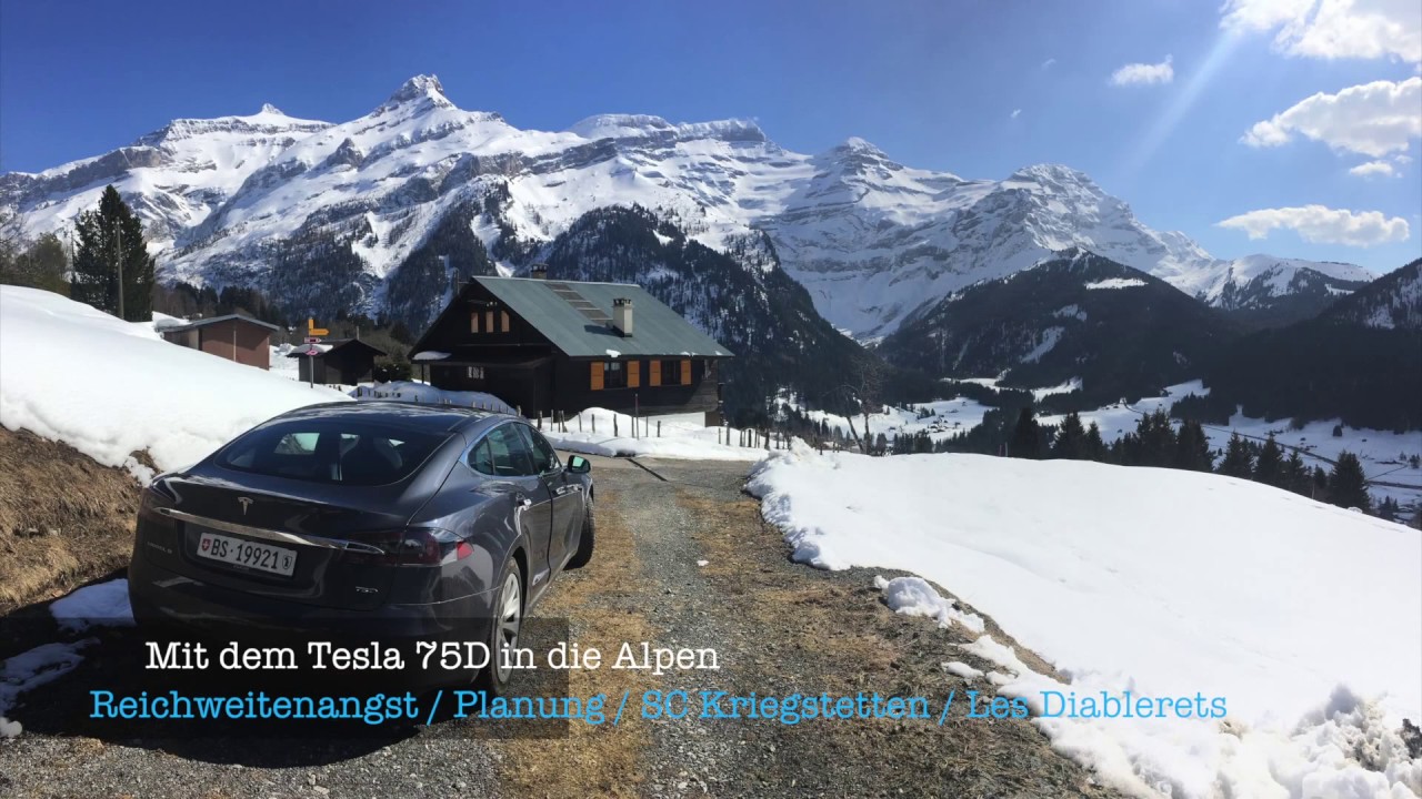 In die Alpen: Tesla Reichweitenangst, Planung, SC Kriegstetten, Les Diablerets