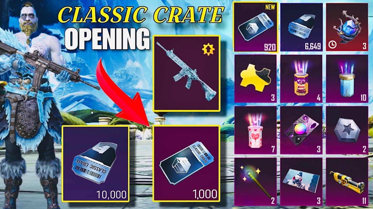 new premium crate opening pubg mobile 1000 Classic crate opening M416 glacier❄️7330 supply opening🥶