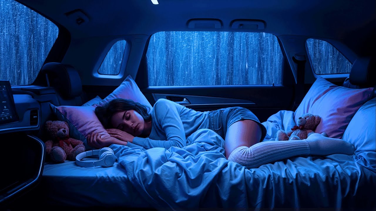 Durma Imediatamente com Barulho de Chuva e Trovoadas na Janela do Carro | ASMR