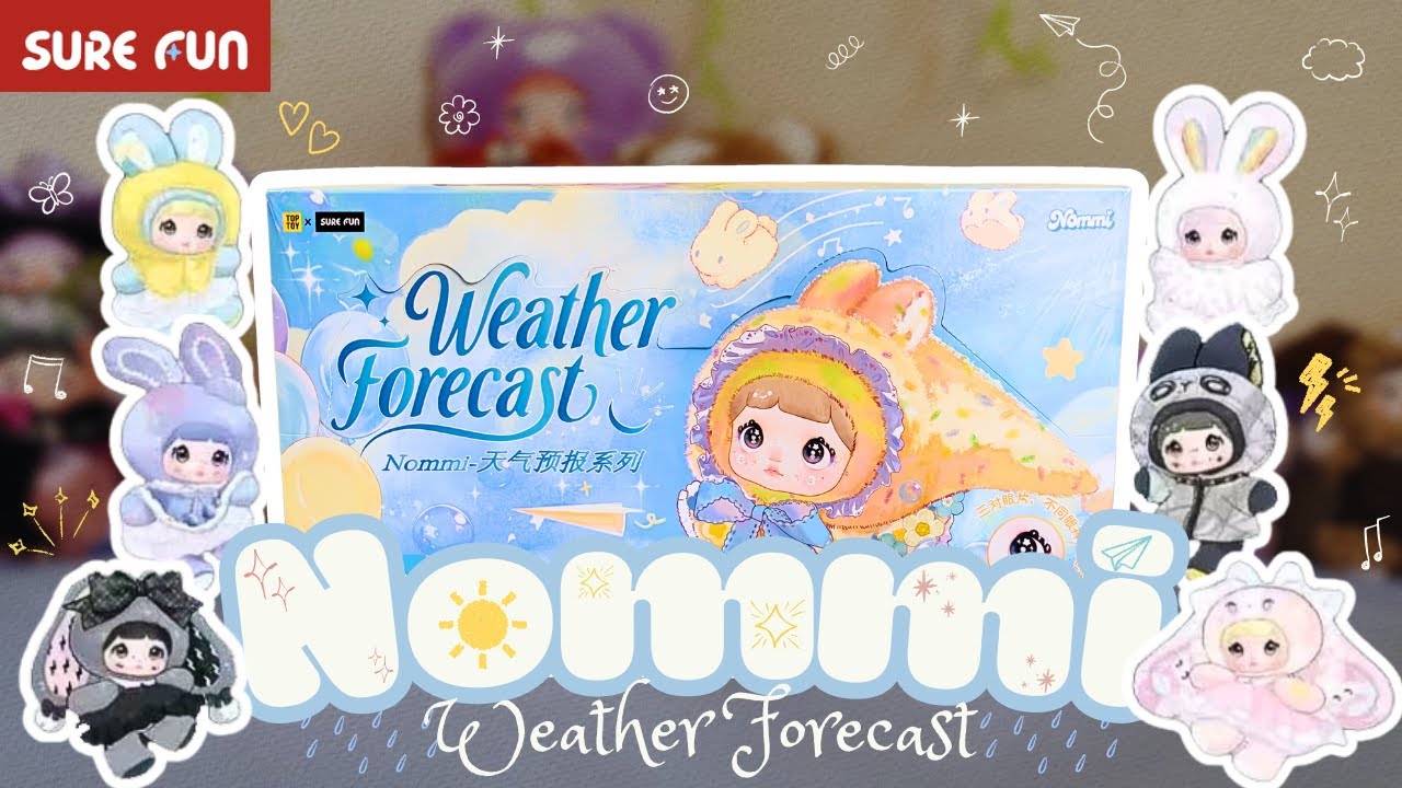 🌞 Nommi V10 Weather Forecast FULL SET Unboxing! | Kawaii Plush Pendant Series