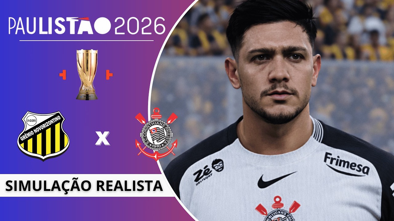 Novorizontino vs Corinthians | PAULISTÃO 2026 - Semifinal | SIMULAÇÃO PES 2026 GOGOZPATCH.