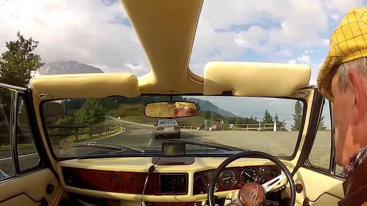 Triumph Stag drive uphill  to Ahornkaser at Edelweiss-Hillclimb, Rossfeld 28.09.2013