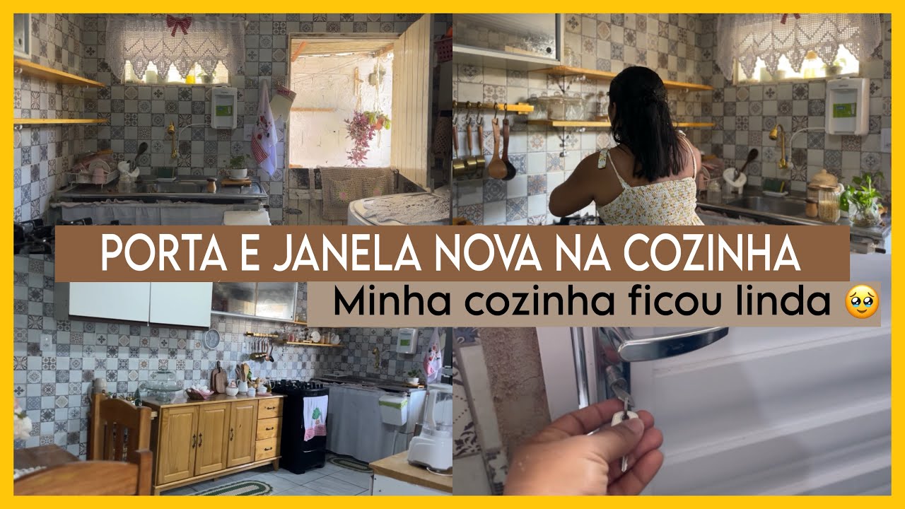 AGORA TEMOS PORTA E JANELA NOVA NA COZINHA || MINHA COZINHA FICOU LINDA 🥹🙌🏽 #kamilagoes 