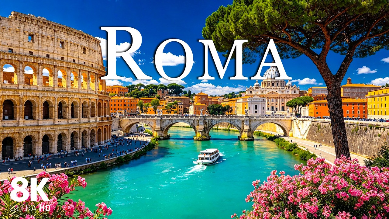 Rzym 8K UHD 🇮🇹 | Koloseum, Watykan i ponadczasowe piękno Wiecznego Miasta54