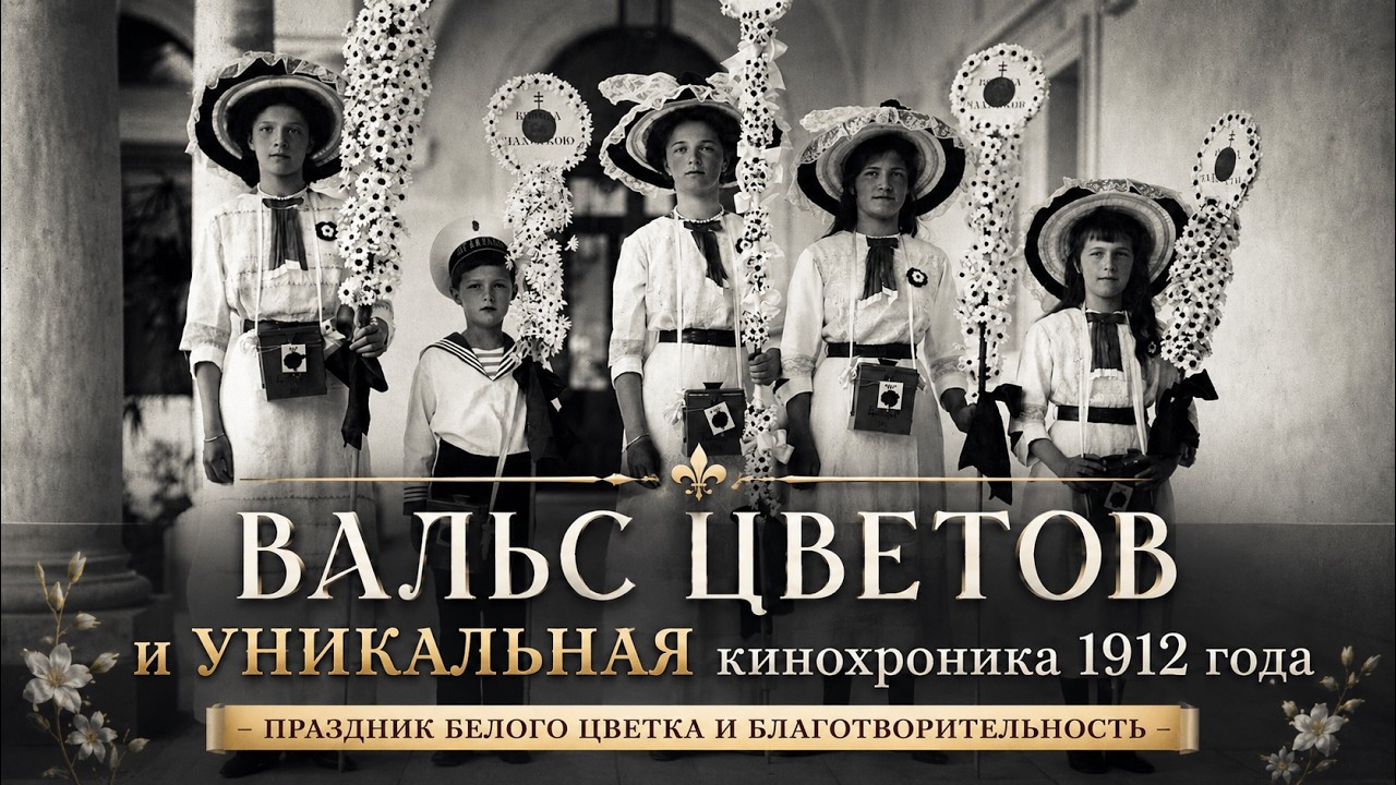 Вальс цветов и УНИКАЛЬНАЯ кинохроника 1912 года - Праздник Белого цветка и Благотворительный базар