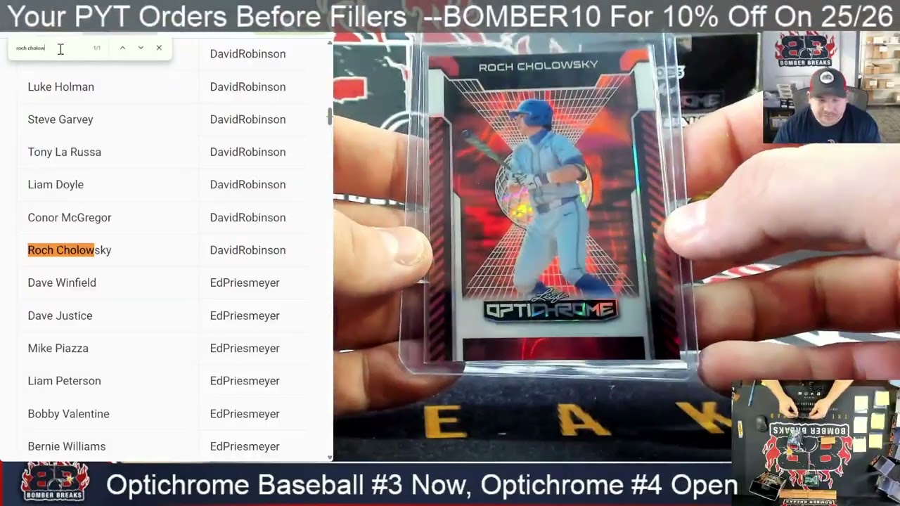 2025 Leaf Optichrome Baseball Checklist #3 3 Hobby Box Break 3 6 26