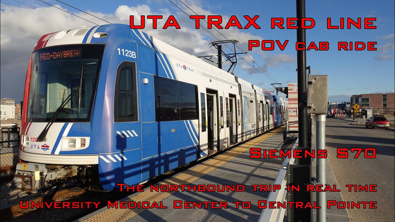 UTA TRAX Red Line | POV Cab Ride | The Northbound Trip | Siemens S70 | Daybreak to Central Pointe