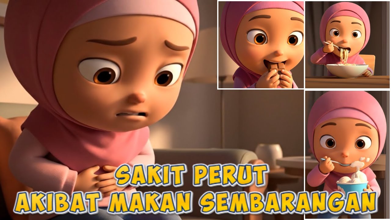 Cerita Anak Sakit Perut Akibat Makan Sembarangan | Animasi 3D