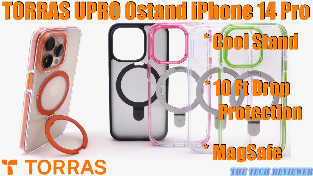 TORRAS UPRO Ostand HUE for iPhone 14 Pro: Fold Flat Kickstand * MagSafe * 10 ft Drop Protection!