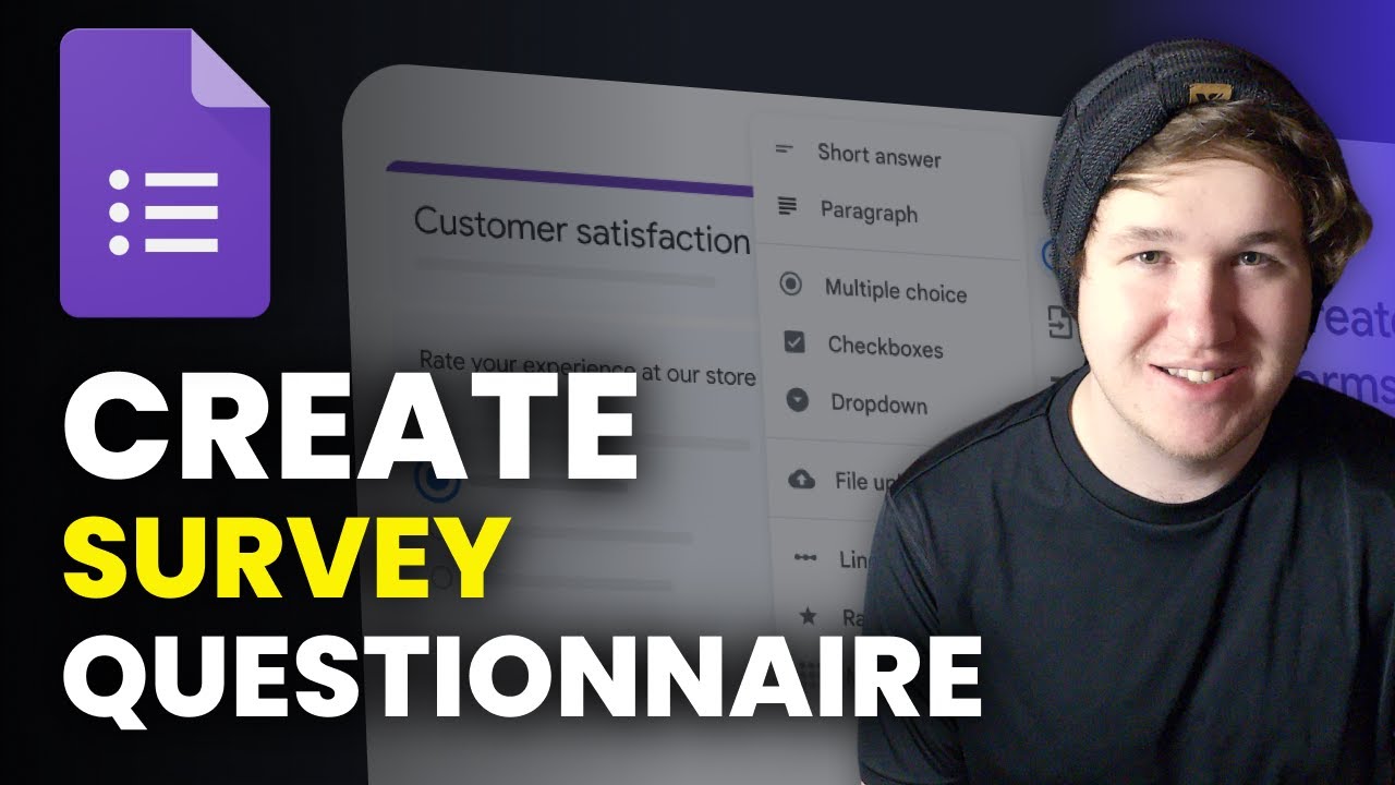 How To Create Google Form Survey Questionnaire -  Google Forms Tutorial
