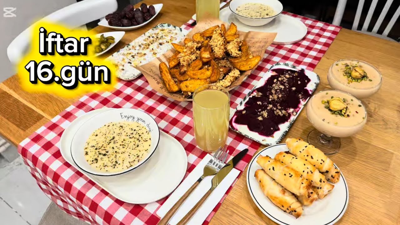 🕌İFTAR 16.GÜN MENÜSÜ😍😇 RAMAZAN MENÜLERİ ÇORBA ÇITIR TAVUK TATLI