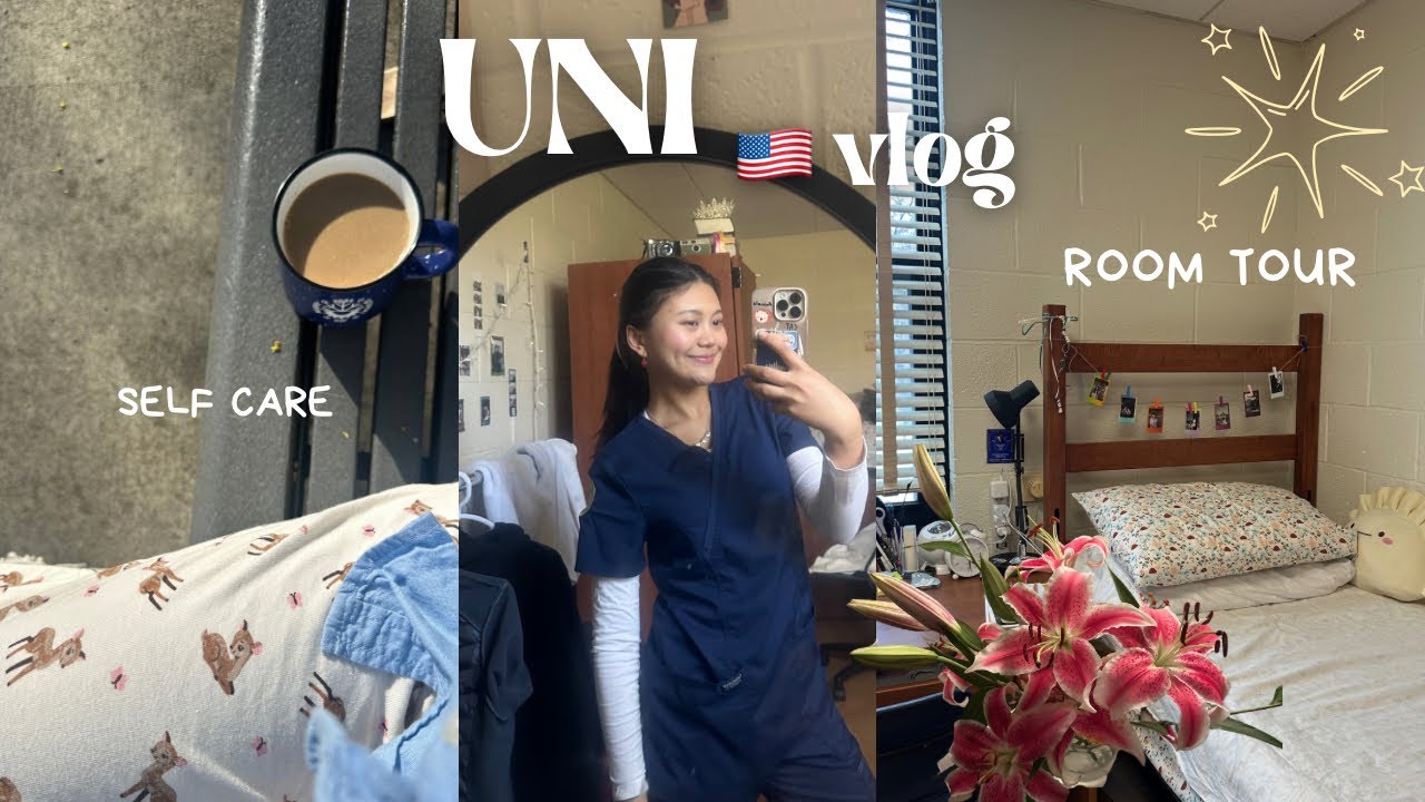 Burmese student  in the US 🇺🇸| Self-Care Night 🌙 | College Room Tour + Fees | Slow Living Vlog 🍃