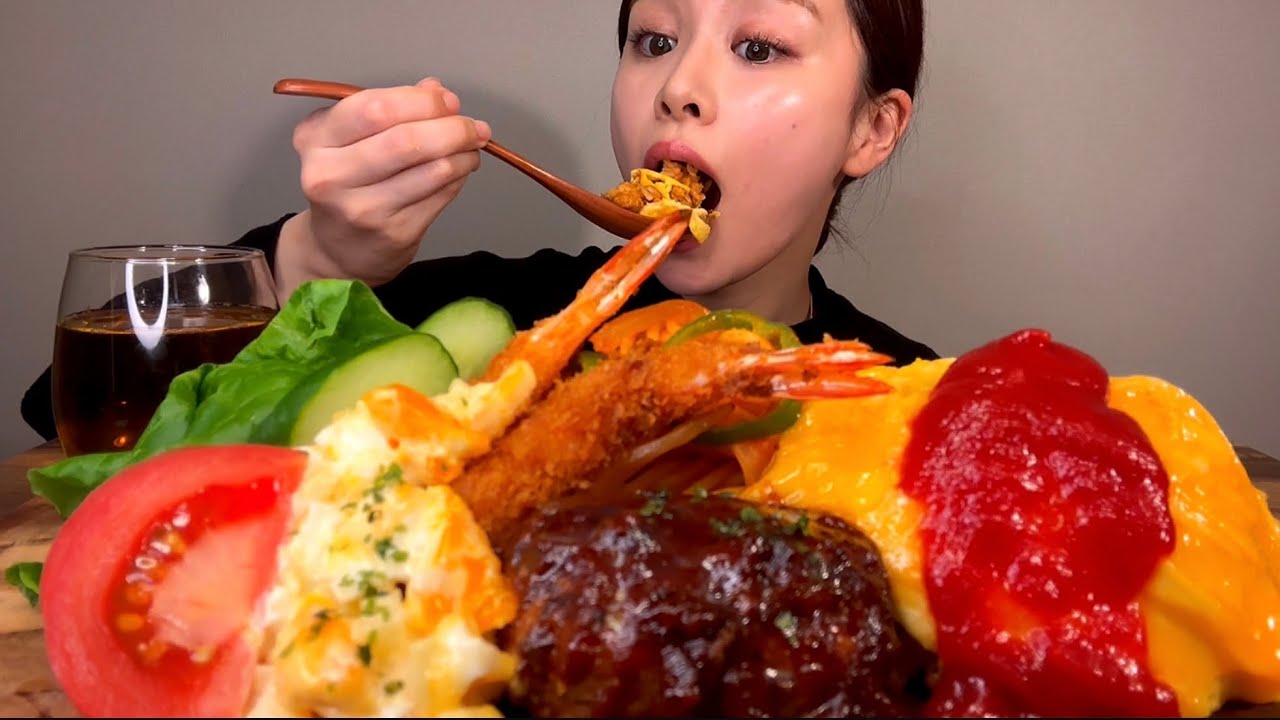 【ASMR】大人のお子様ランチ [咀嚼音/EatingSounds/Mukbang/먹방]