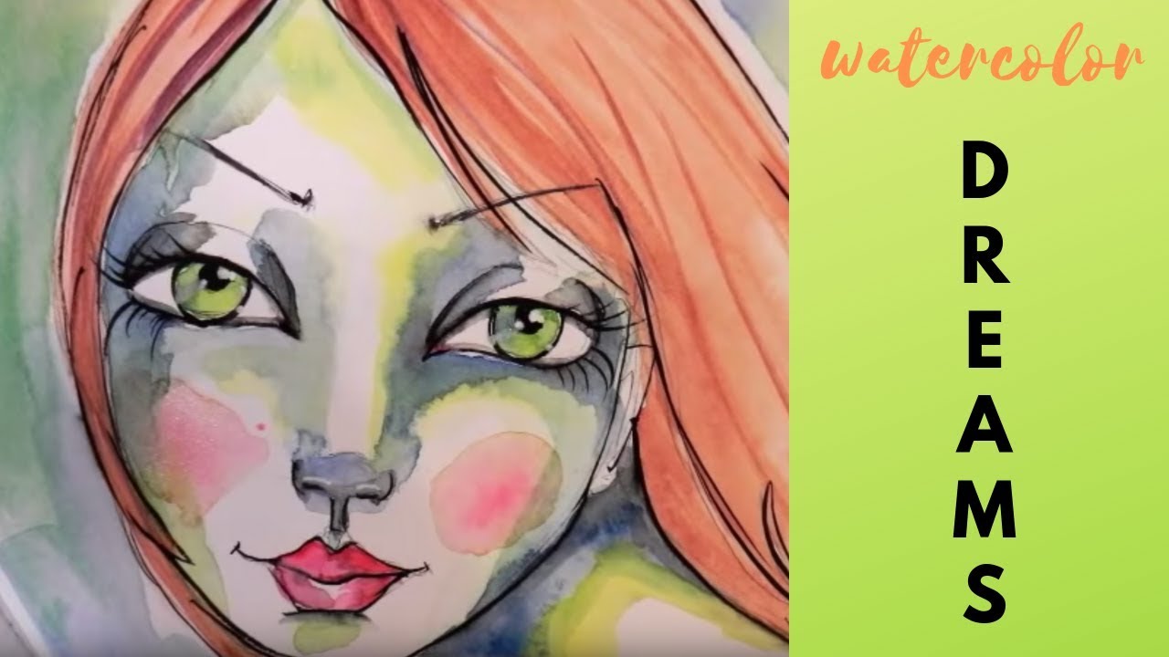 Watercolor Dreams: Painting a Mixed Media Portrait in my Watercolor Sktetchbook