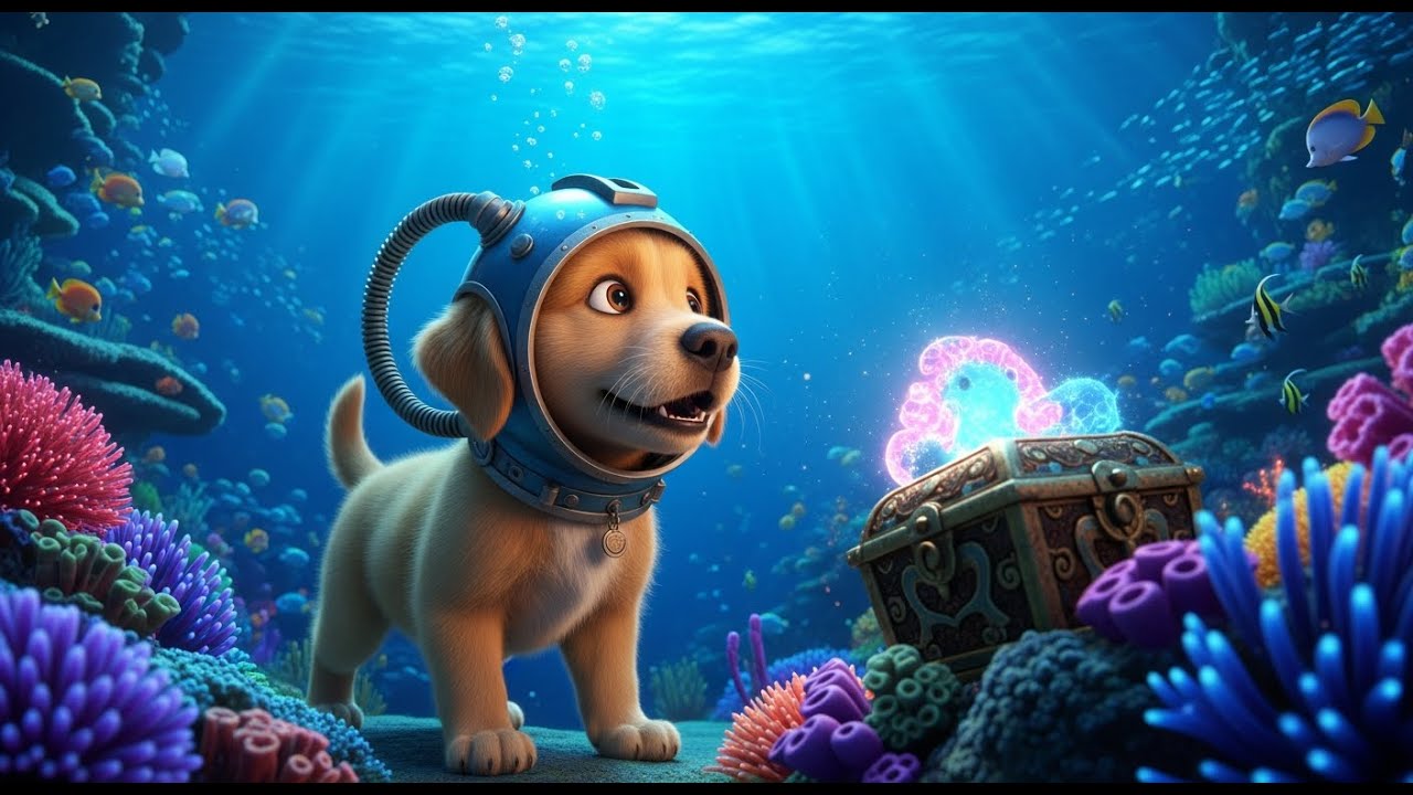puppy dreams of becoming an ocean explorer what he discovers will amaze you💕😍