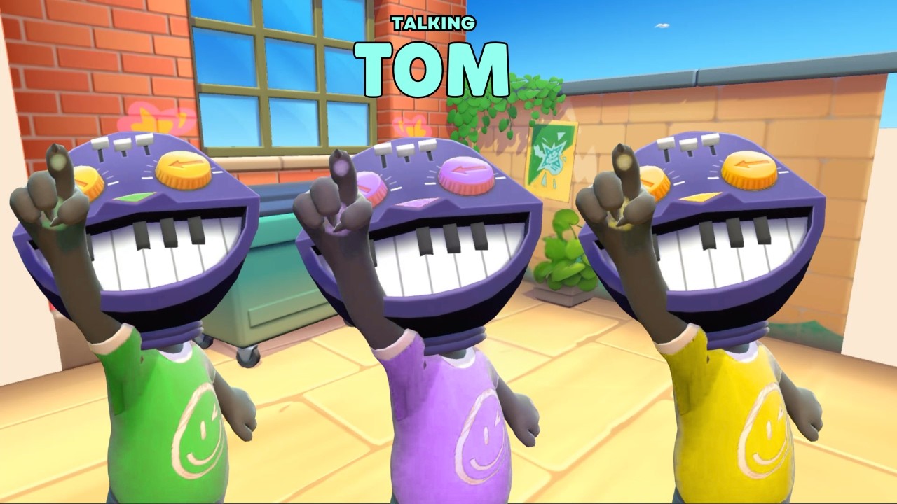 Видео игрового процесса Talking Tom 2025 на весь экран || Робот Talking Tom в фиолетовой, зелёной...