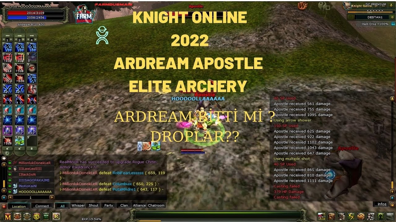 KNIGHT ONLINE | ARDREAM APOSTLE FARM | 5500 MOB | ELIT ARCHERY FARM
