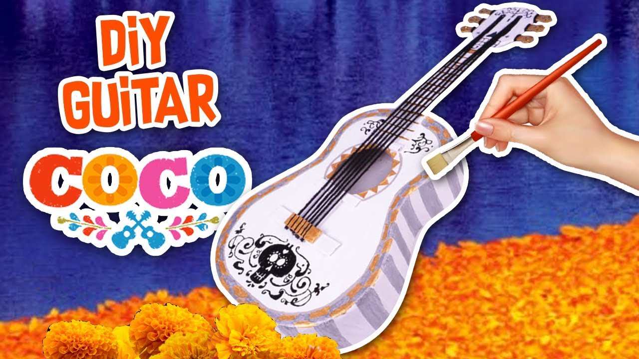 DIY 🎸Miguel´s GUITAR from “COCO” the Disney Pixar Movie! 💀- Crafts & Decor!