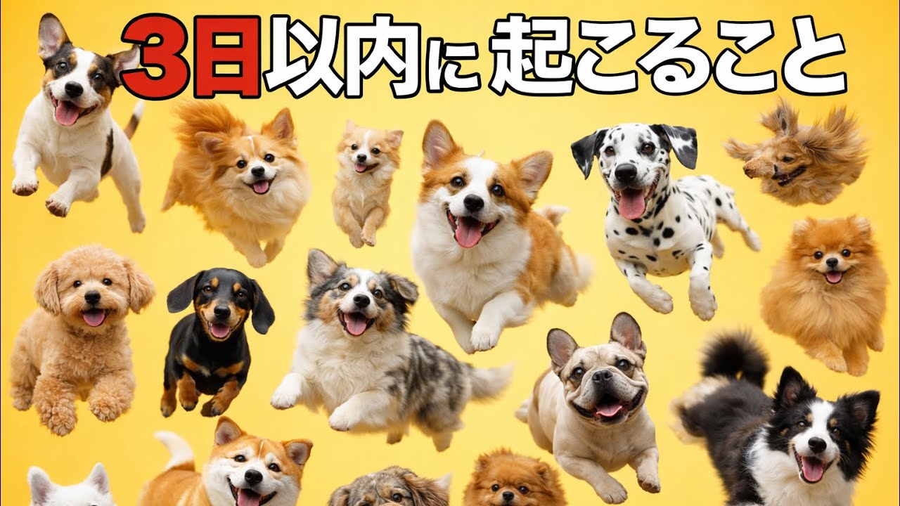 １８択🐶3日以内に何か起こる⁉️何にも起こらない⁉️