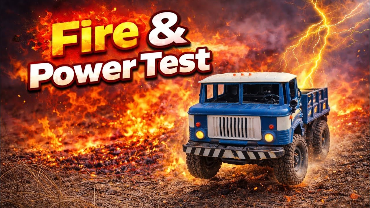 RC WPL D12 Truck Fire Test 💀😱 1/10 scale RC Offroad 