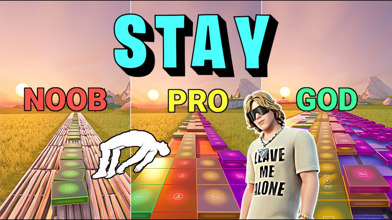The Kid LAROI, Justin Bieber - STAY - Noob vs Pro vs God (Fortnite Music Blocks)