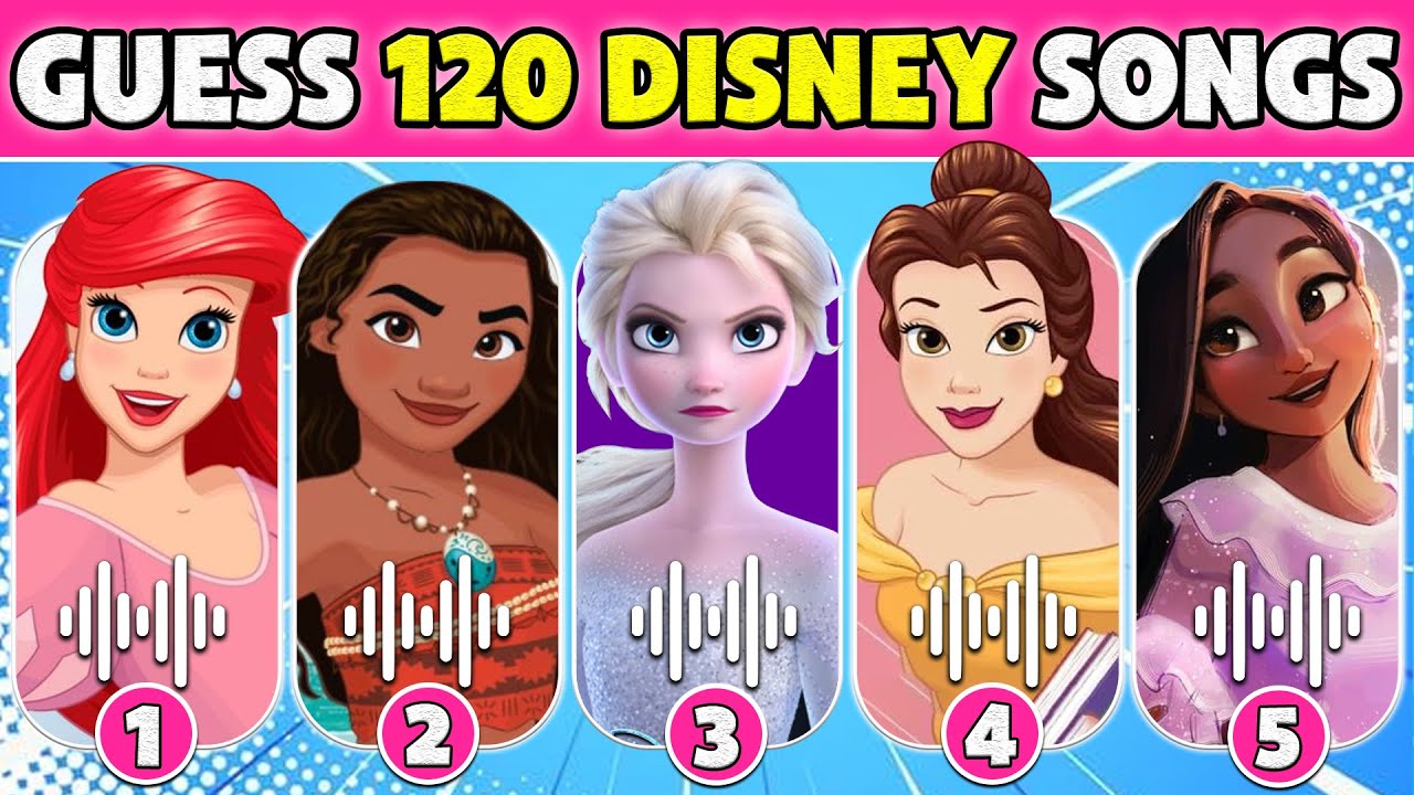 Guess Who's SINGING By The Top Best 120 DISNEY SONGS | DISNEY SONGS Trivia | Elsa, Ariel | NT Quiz