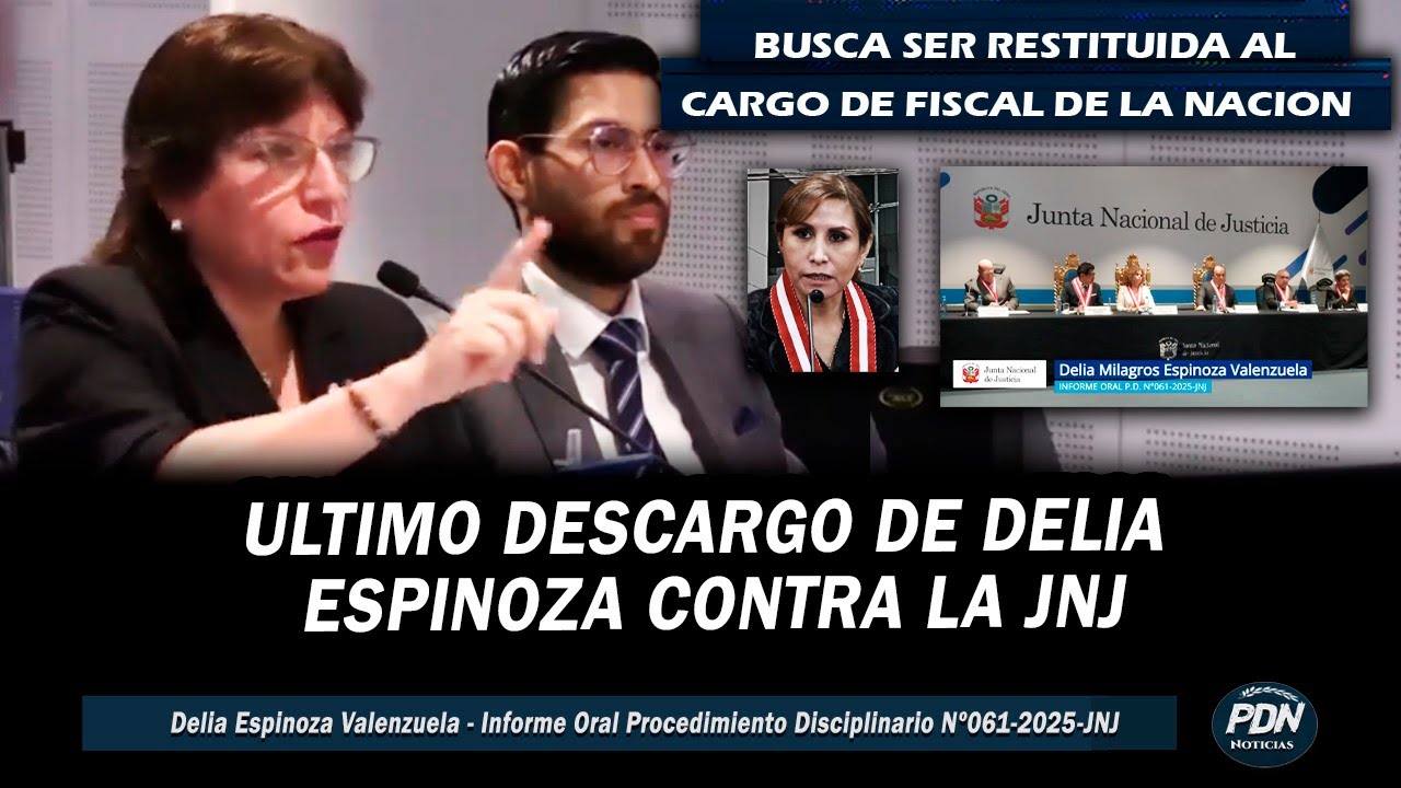 ULTIMO DESCARGO DE DELIA ESPINOZA CONTRA LA JNJ: BUSCA SER RESTITUIDA AL CARGO FISCAL DE LA NACION