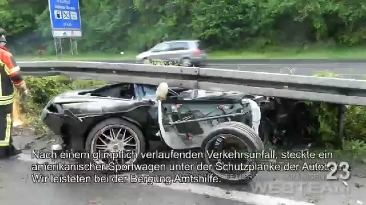 Verkehrsunfall - Corvette steckt fest - 11.05.2014 - Feuerwehr Güdingen