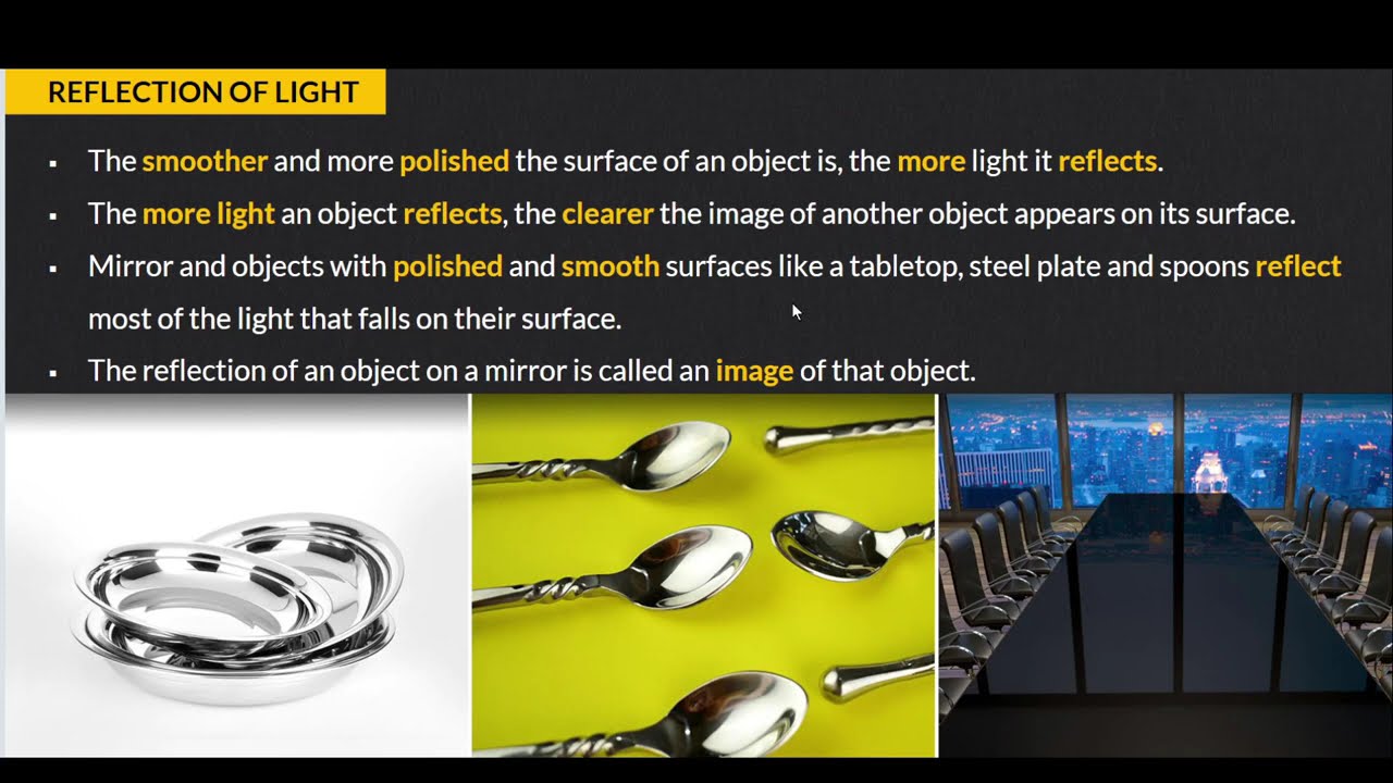 Reflection Of Light Grade 6/7/8 middle school Science