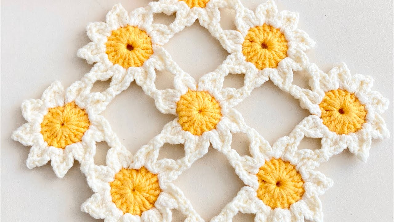 Super Easy Crochet Papatya Motifli Çok Kolay Tığ İşi Bebek Battaniye Modeli