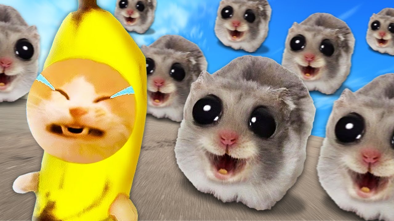 Banana Cat Vs. 100 CRAZY Sad Hamsters! 🐹😱 Baby Banana Cat Compilation | Happy Cat Crying MEME 😿
