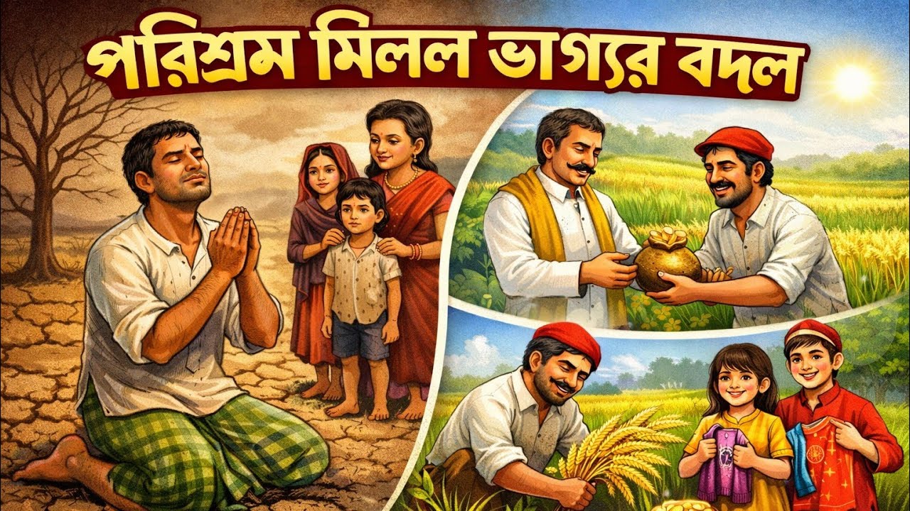 পরিশ্রমের ফল। Parisramera Phala। Bangla Natok | Bengali Moral Story Cartoon | 