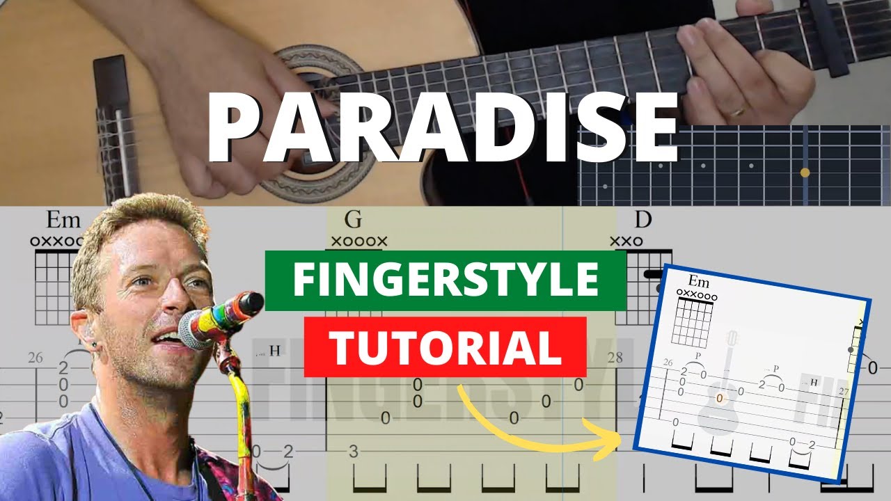 COMO TOCAR PARADISE NO VIOL&Atilde;O FINGERSTYLE TUTORIAL COM TABLATURA