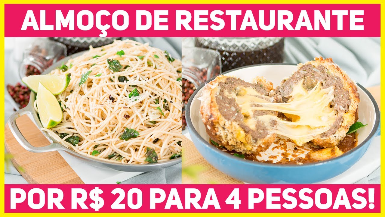 ALMOÇO DE RESTAURANTE POR SÓ 20 REAIS PARA 4 PESSOAS! Polpetone + Macarrão | Receitas de Minuto 556